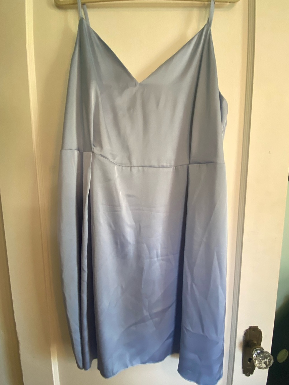 SHEIN Curve Powder Blue Satin slip dress